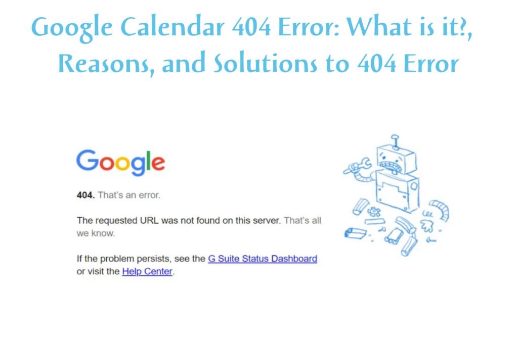 google calendar error 404