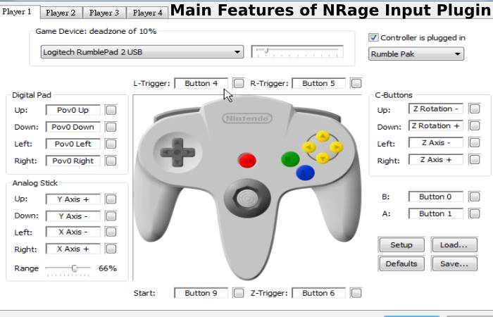 Main Features of NRage Input Plugin