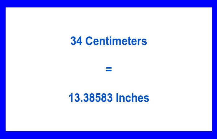 convert 34 cm to inches