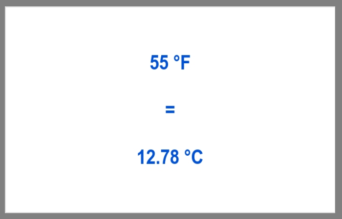 convert 55 f to c