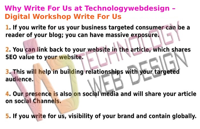 Why Write For Us at Technologywebdesign – Digital Workshop Write For Us