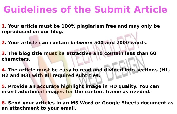 Guidelines of the Submit Article