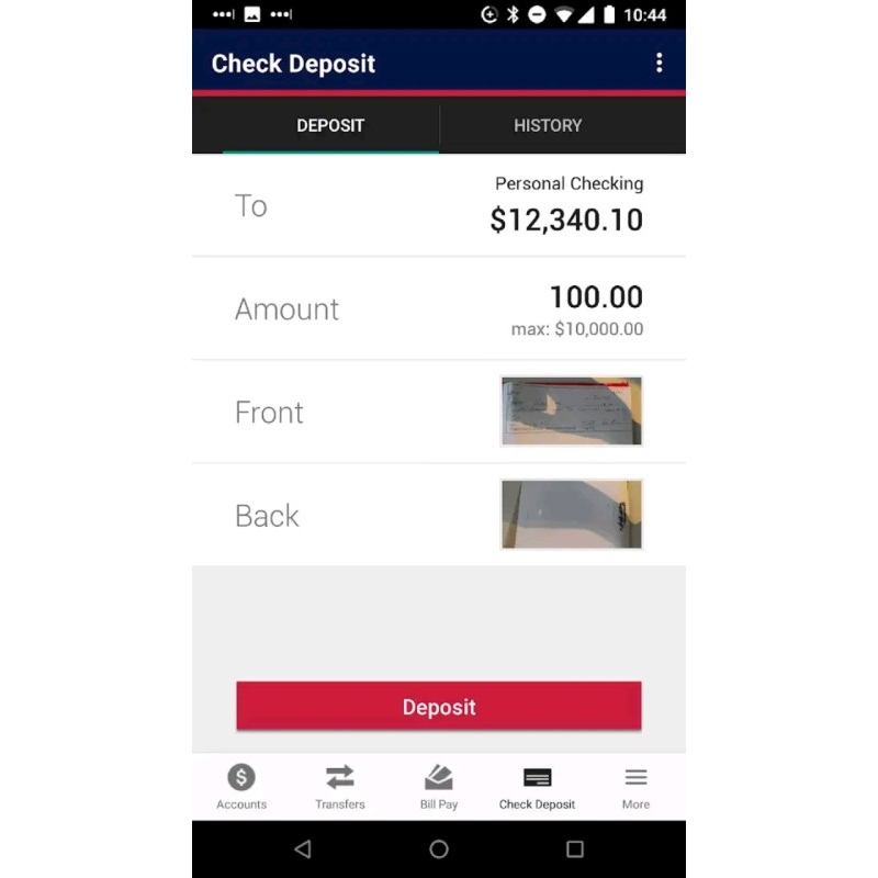 check deposit feature