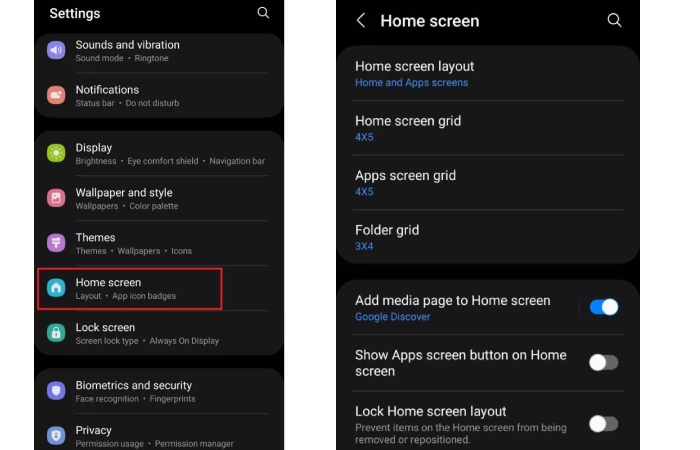 How to open One UI Home Settings?