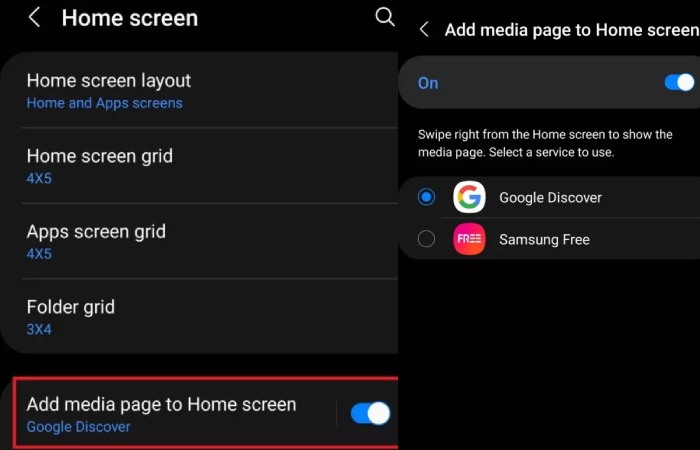 Enable Google Discover on One UI Home