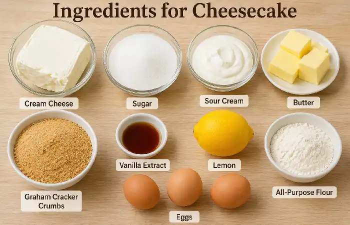 ingredients for cheese cakes