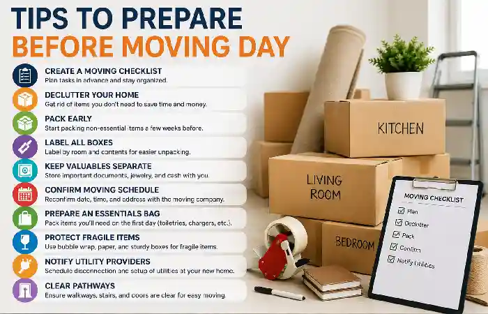 tips to prepare moving day